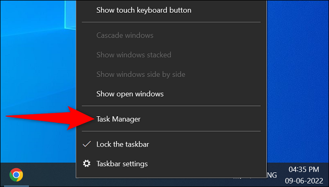 Select "Task Manager" from the menu.