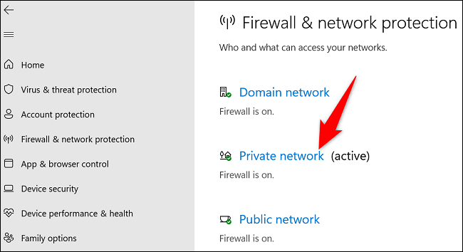 Select the network type.