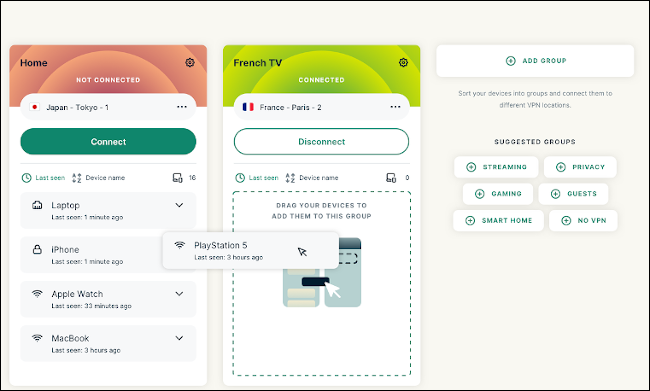 ExpressVPN device groups