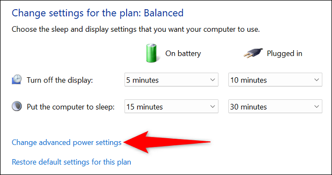 Advanced Power Settings on Windows 11 PC