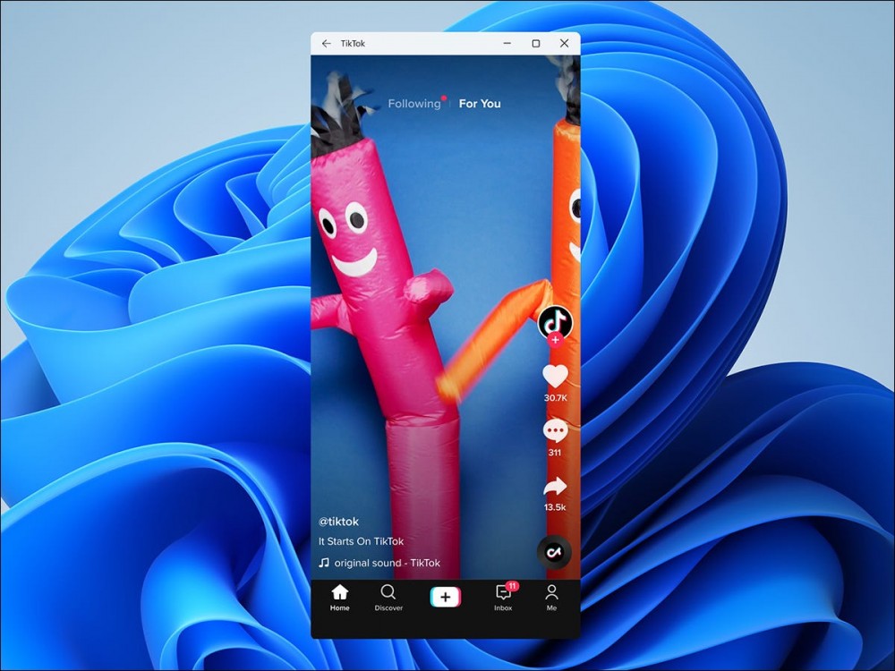TikTok running on a Windows PC