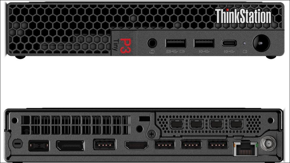 Lenovo ThinkStation P3 front and back